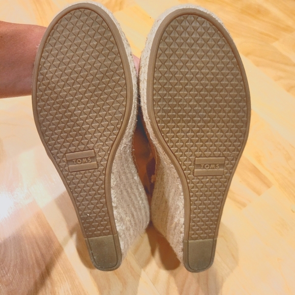 Toms Monica Espadrille Wedge Sling Back Sandals Pink Size 7 - Picture 10 of 15